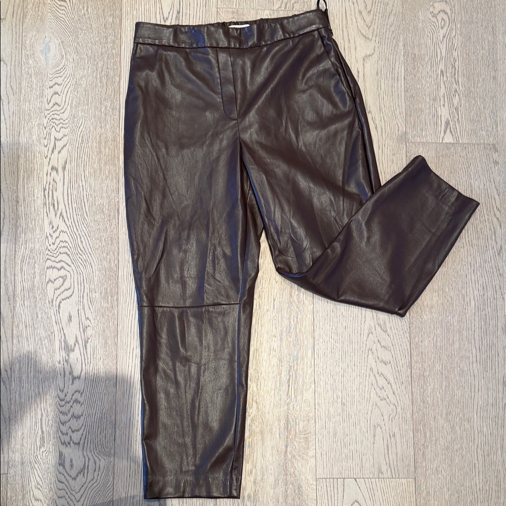 Babaton Chocolate Faux Leather Pants